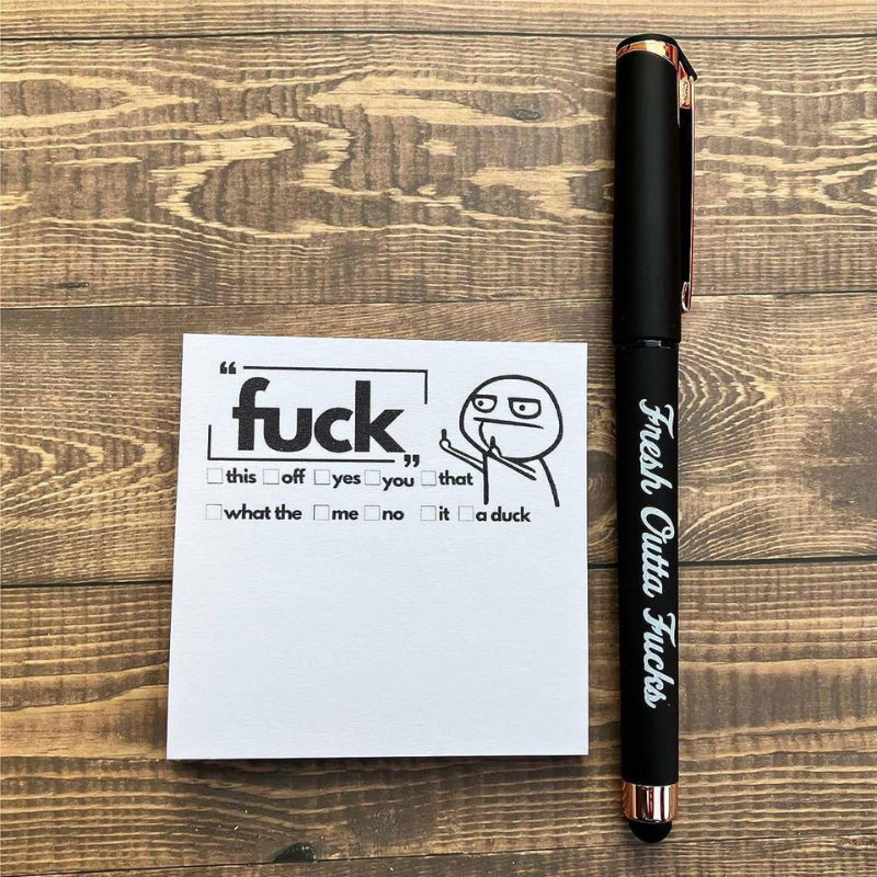 Homelae™ Fresh Outta Fucks Pen and 50pc Paper