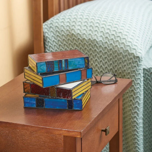 Stained Glass Books Lamp