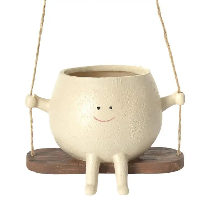 Swinging Smiley Plant Pot